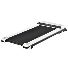 Soozier Walking Treadmill Pad with LED Monitor Remote Control Jogging Machine White