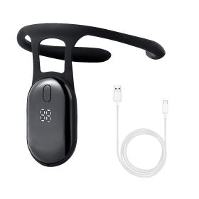 Intelligent Posture Corrector Hanging Back Posture Correction Trainer with Vibrating Reminder Charging Cable Strapless Back Brace for Kids White Colla (Option: Black)