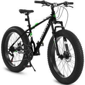S26102 26 Inch Mountain Bike, Shimano 21 Speeds with Mechanical Disc Brakes, High-Carbon Steel Frame (Color: as Pic)