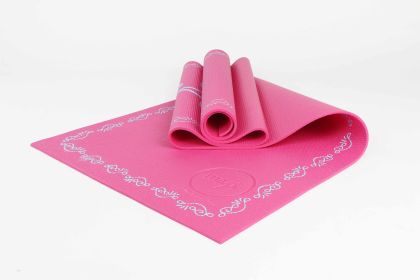 Printed PVC Yoga Mat (Color: PINK)